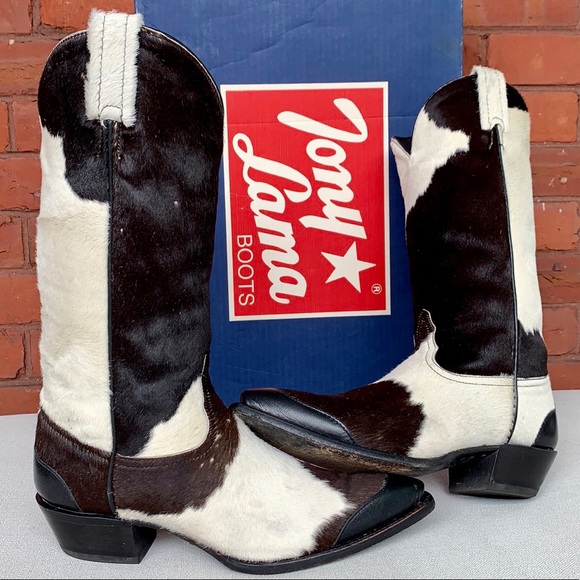 TONY LAMA VTG Pony Hair On Cowhide Western Boots - Picture 8 of 14